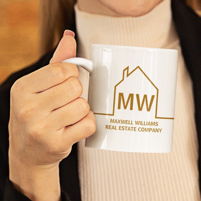 Real Estate Company Personalised Chic Gold Realtor Coffee Mug (Creator Uploaded)