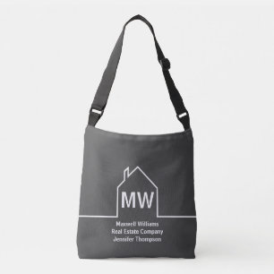Real Estate Company Personalised Grey Realtor Crossbody Bag