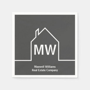 Real Estate Company Personalised Grey Realtor Napkin