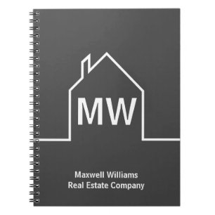 Real Estate Company Personalised Grey Realtor Notebook