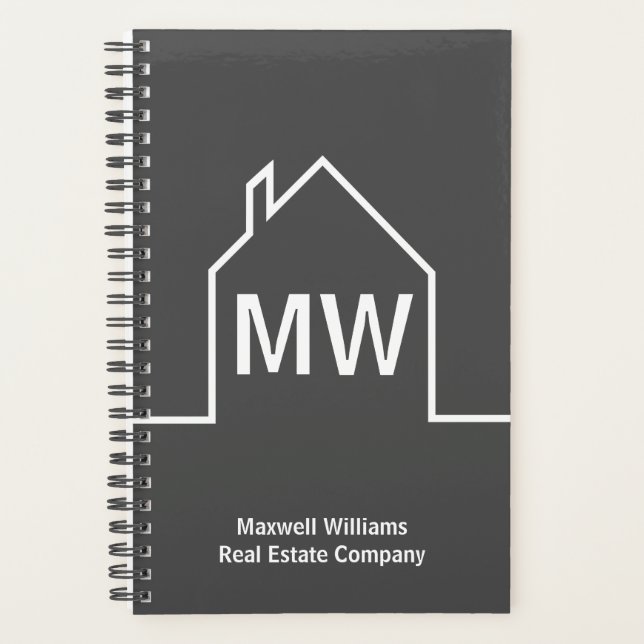 Real Estate Company Personalised Grey Realtor Planner (Front)