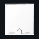 Real Estate Company Simple Personalised Realtor Notepad<br><div class="desc">These modern realtor notepad is simple and chic with your name and company information. It features a chic minimalist black and white line drawing of a house. Use this contemporary stationary pad for a real estate office for your realty agents.</div>