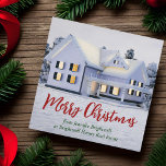 Real Estate Company Winter Christmas Magnetic Card<br><div class="desc">This beautiful custom real estate Christmas magnetic card is perfect for a realty company located up north. Gorgeous white snow lines the trees and house on this winter holiday magnet. A realtor can keep Merry Christmas in red and green script or customise with their own seasons greetings.</div>