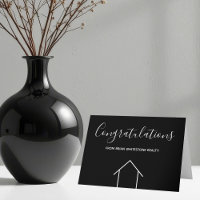 Real Estate Congratulations Black Modern Custom
