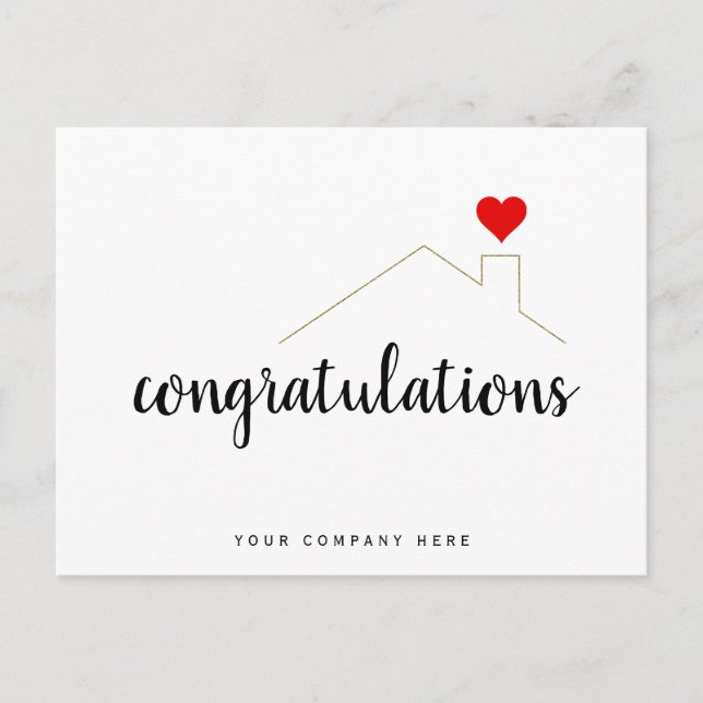 Real Estate Congratulations New Home Postcard (Front)