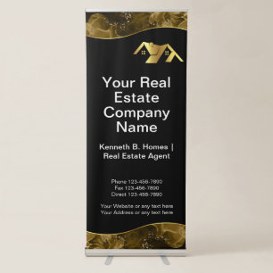 Real estate. Construction. Black Gold Retractable Banner