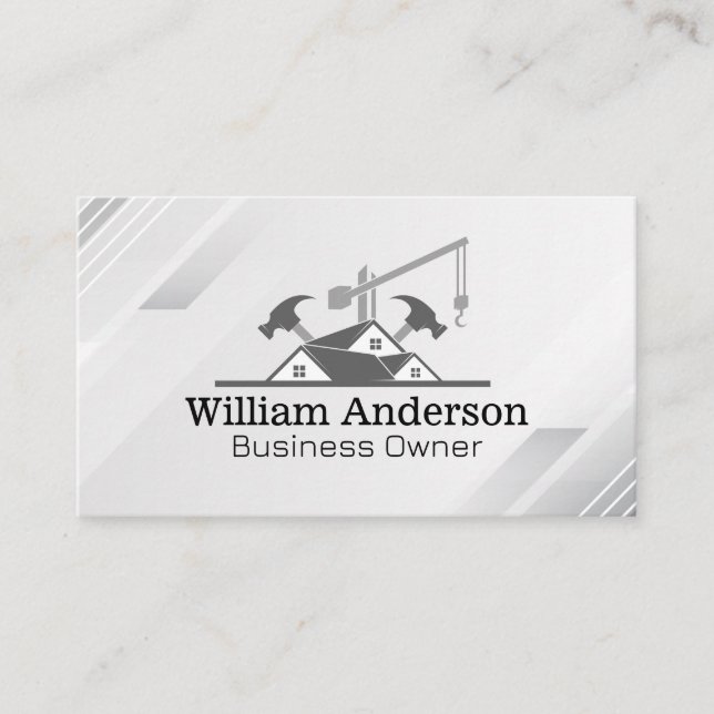 Real Estate Construction | Property Management Business Card (Front)