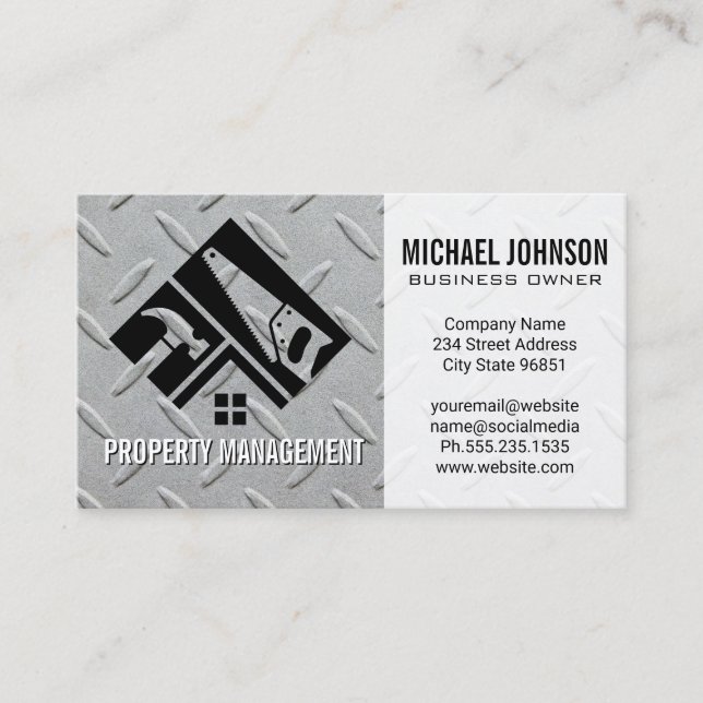Real Estate | Construction | Steel Plate Business Card (Front)