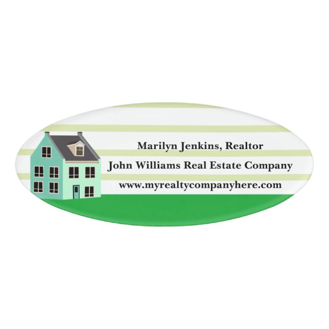 Real Estate Convention Custom House Company Name Tag (Front)