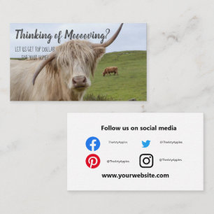 Real Estate country cow farm valuation marketing Business Card