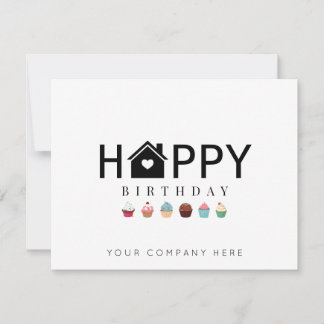 Real Estate Cupcake Happy Birthday  Card