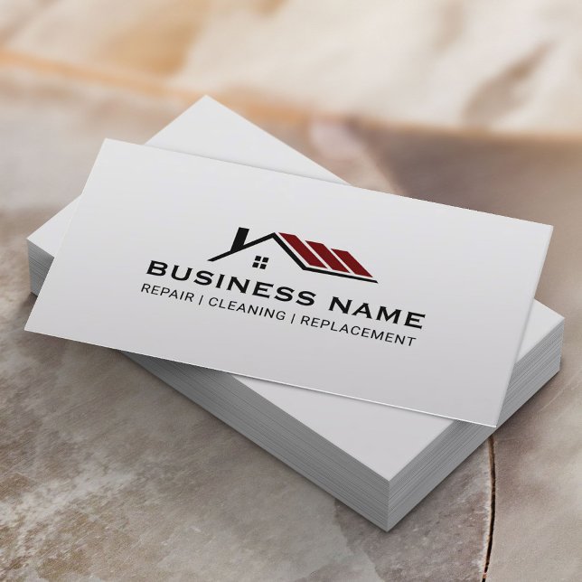 Real Estate Custom Colour House Roof Logo Plain Business Card (Creator Uploaded)