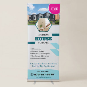 Real Estate Custom Vertical Retractable Banner