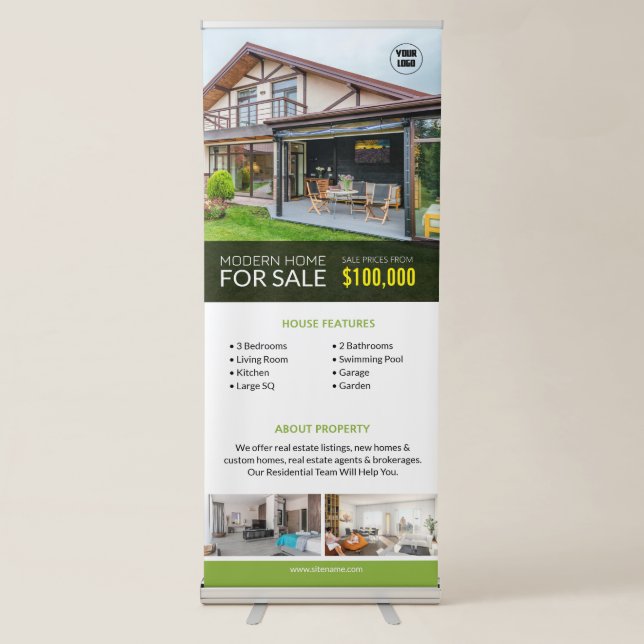 Real Estate Custom Vertical Retractable Banner (Front)