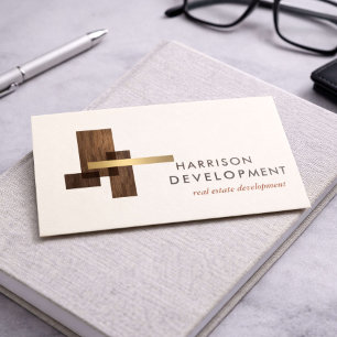 Real Estate Developer Luxury Logo Ivory Business Card