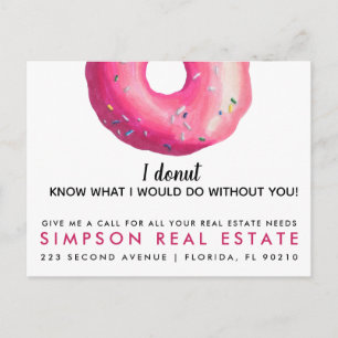 real estate  doughnut quote announcement postcard