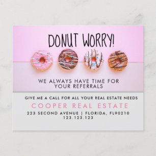 real estate doughnut referrals Announcement Flyer