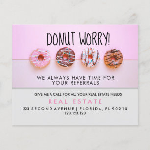 real estate doughnut referrals Announcement Flyer