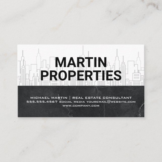 Real Estate | Downtown City Business Card (Front)