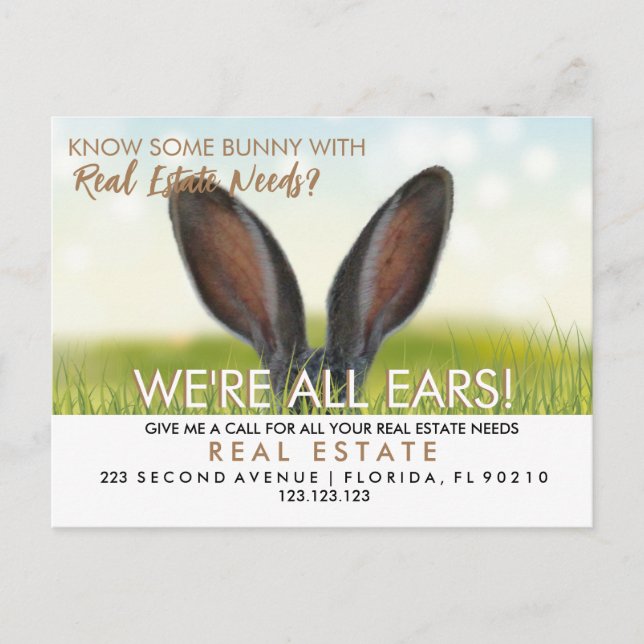 real estate easter bunny referrals Announcement  (Front)
