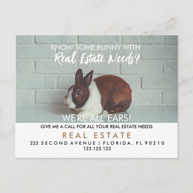 real estate easter bunny referrals Announcement  (Front)
