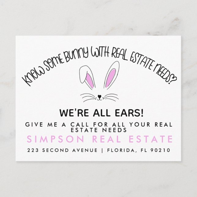 real estate easter bunny referrals Announcement  (Front)
