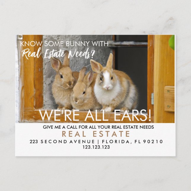 real estate easter bunny referrals Announcement  (Front)