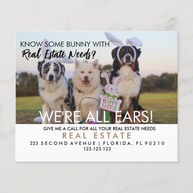 real estate easter bunny referrals Announcement  Flyer (Front)