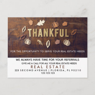 real estate FALL referrals Announcement Postcard