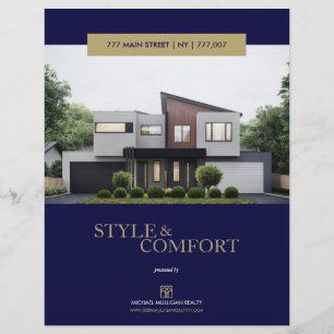 Real Estate Feature Sheet Elegant Custom Flyer