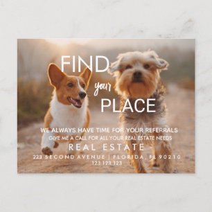 real estate  FInd your place Announcement Postcard