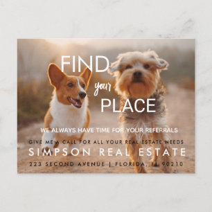real estate  FInd your place Announcement Postcard