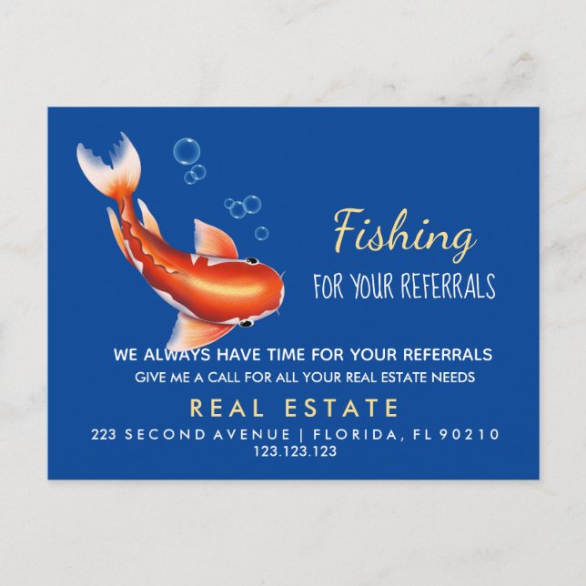 real estate Fish referrals Announcement (Front)