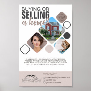 Real Estate Flyer - Buy or Sell Your Home   Custom Poster