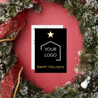 Real Estate Foil Christmas Holiday Logo Unique