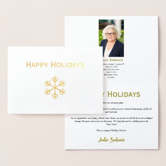 Real Estate Foil Christmas Holiday Logo Unique Card