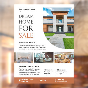 Real Estate For Sale Editable Window Cling