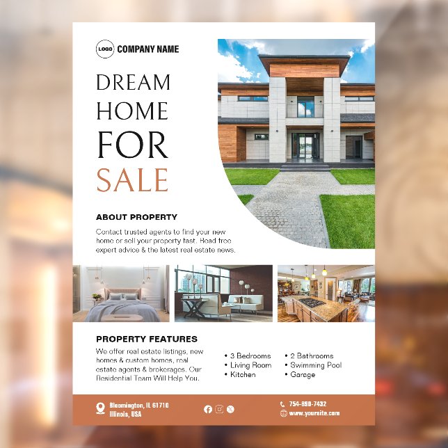 Real Estate For Sale Editable Window Cling (Sheet 2)