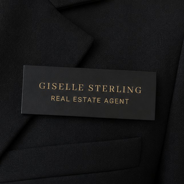 Real Estate Gold Black Name Tag (Creator Uploaded)