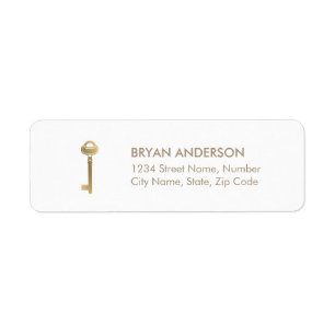 Real Estate Gold Key Return Address Label