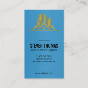 Real Estate Gold Logo Properties Business Card
