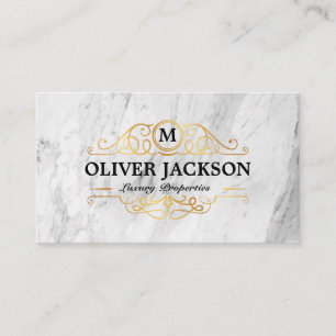 Real Estate Gold Luxury Properties Marble Business Card