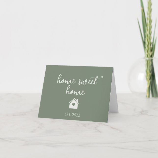 Real Estate Green Home Sweet Home New Homeowner  Card (Front)