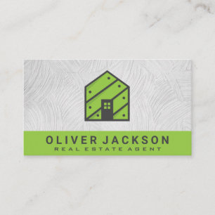 Real Estate Green Icon   Property Business Card