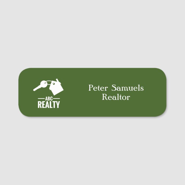 Real Estate Green Name Tag (Front)