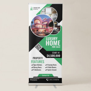 Real Estate - Green Retractable Banner