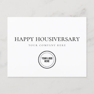 Real Estate Happy Home Anniversary Add Logo Postcard