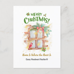 Real Estate Home Is Where the Heart Is Christmas  Holiday Postcard