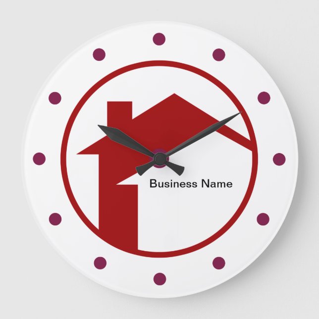 Real Estate Home Services Office Wall Clocks (Front)