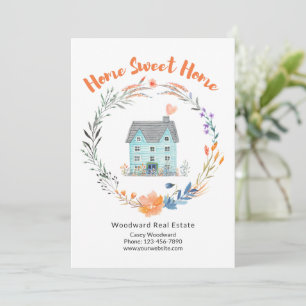 Real Estate Home Sweet Home Colourful Marketing  Card
